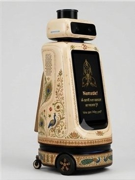 Yantrax rear view with the touchscreen greeting